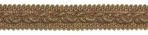 Light Bronze, Olive Green, Terracotta Baroque Collection Gimp Braid 1-1/4 inch Style# 0125BG Color: CHAPARRAL - 5615 (Sold by The Yard)