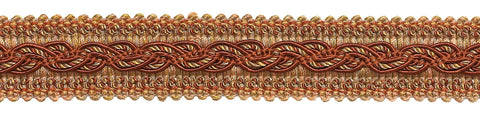 RUST GOLD Baroque Collection Gimp Braid 1-1/4 inch Style# 0125BG Color: CINNAMON TOAST - 6122 (Sold by The Yard)